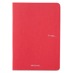 Fabriano EcoQua Staplebound Notebook - Red, 8.3" x 5.8", Blank (front view)