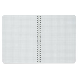 Fabriano EcoQua Spiral Notebook - Black, 8.3" x 5.8", Graph (open to show paper)