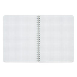 Fabriano EcoQua Spiral Notebook - Lime, 8.3" x 5.8", Graph (open to show paper)