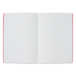 Fabriano EcoQua Staplebound Notebook - Red, 11.7" x 8.3", Lined (open to show paper)