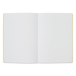 Fabriano EcoQua Staplebound Notebook - Yellow, 11.7" x 8.3", Lined (open to show paper)