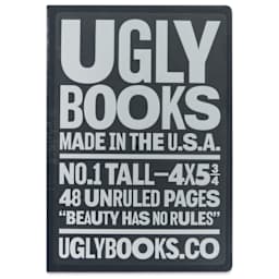 Uglybooks Perfect Bound Notebook - NO.1 Tuxedo, 5-3/4" x 4", 135 gsm, Pkg of 3, front of package