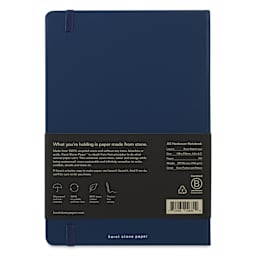 Karst Stone Paper Notebook - Navy, A5, Lined, back