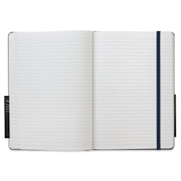 Karst Stone Paper Notebook - Navy, A5, Lined, open