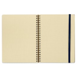 Delfonics Rollbahn Classic Spiral Notebook - Dark Blue, A5, open