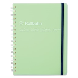 Delfonics Rollbahn Clear Plastic Notebook - 5-1/2" x 7", Green, front cover