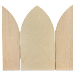 Trekell Gothic Wood Panel - Arch Altar Folding Panel, 13"W x 12"L x 1/2"H when open