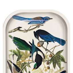 Curious Prints Vintage Metal Tray - 5" x 7", Audubon Magpie Jays