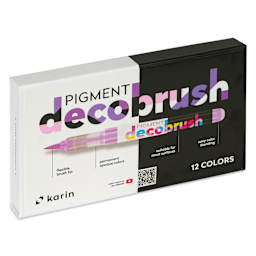 Karin Pigment Decobrush Markers - Pastel Colors, Set of 12, front of the packaging