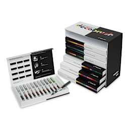 Karin Pigment Decobrush Markers - Master Colors, Set of 84 (with the Set of Grey open)