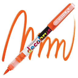 Karin Pigment Decobrush Marker - Bright Orange marker and swatch