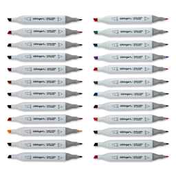 Kingart Pro Double-Ended Art Alcohol Markers - Bright, Set of 24 (included markers)