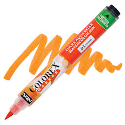 Pebeo Colorex Refillable Marker - Orange marker and swatch
