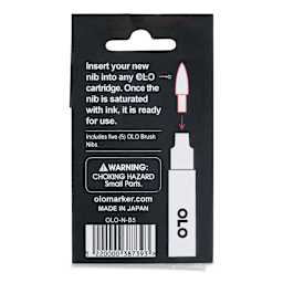 Olo Nib Replacements - Brush-Tip, Pkg of 5 back of package