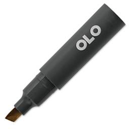 Olo Chisel Tip Half-Marker - Y02.7 Sepia with cap off