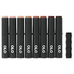 Olo Chisel Dual-Tip Markers - Set of 8, Portrait, caps on