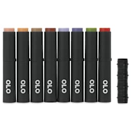 Olo Chisel Dual-Tip Markers - Set of 8, Architecture, caps on