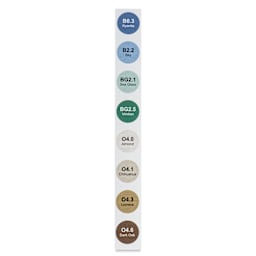 Olo Brush Dual-Tip Markers - Set of 8, Sea and Sky colors with codes