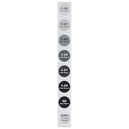 Olo Chisel Dual-Tip Markers - Set of 8, Cool Gray colors with codes