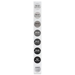 Olo Chisel Dual-Tip Markers - Set of 8, Warm Gray colors with codes