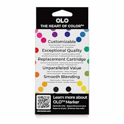 Olo Brush Dual-Tip Markers - Set of 8, Red Gray, back of packaging