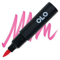 Olo Brush-Tip Half Marker - RV0.4 Hot Pink marker and swatch