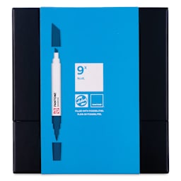 Pantone Dual Tip Markers - Blue, Set of 9, front of the packaging