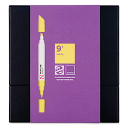 Pantone Dual Tip Markers - Pastel, Set of 9, front of the packaging