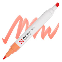Pantone Dual Tip Marker - 1635, swatch and marker