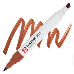 Pantone Dual Tip Marker - 1675, swatch and marker