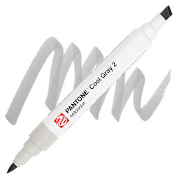 Pantone Dual Tip Marker - Cool Gray 2, swatch and marker