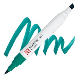 Pantone Dual Tip Marker - 327, swatch and marker