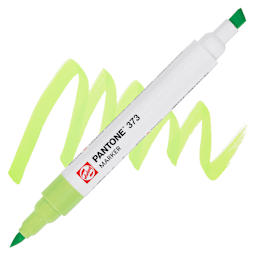 Pantone Dual Tip Marker - 373, swatch and marker