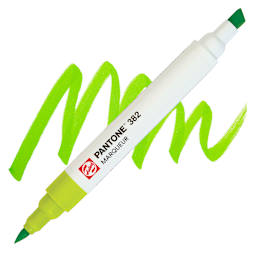 Pantone Dual Tip Marker - 382, swatch and marker