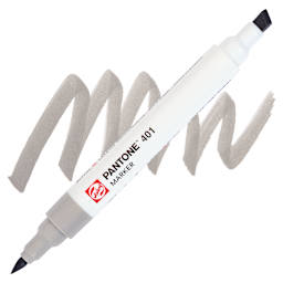 Pantone Dual Tip Marker - 401, swatch and marker