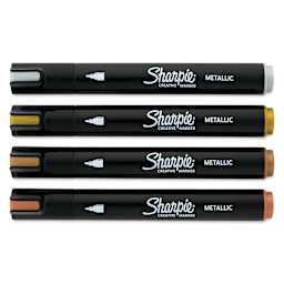 Sharpie Creative Acrylic Markers - Set of 4, Metallic Colors, Bullet Tip, caps on