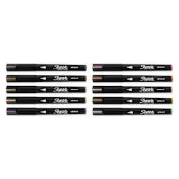 Sharpie Creative Acrylic Markers - Set of 10, Metallic Colors, Brush Tip, caps on