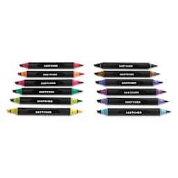 Molotow Sketcher Twin Graphic Markers - Main Kit 1, markers laid out