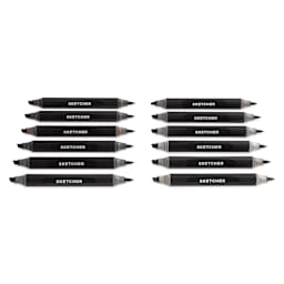 Molotow Sketcher Twin Graphic Markers - Grey Kit 1, markers laid out