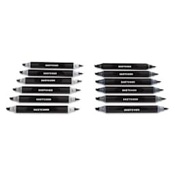 Molotow Sketcher Twin Graphic Markers - Grey Kit 2, markers laid out