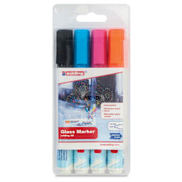 Edding 95 Glass Markers - Assorted Colors, Set of 4, front of the packaging