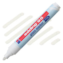 Edding 95 Glass Marker - White, marker and swatch