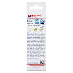 Edding Gloss Paint Markers - Metallic Colors, Set of 3, Round Nib, 0.8 mm, back of the pack
