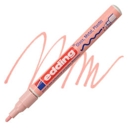 Edding Gloss Paint Marker - Pastel Rose, Round Nib, 1-2 mm, swatch and marker