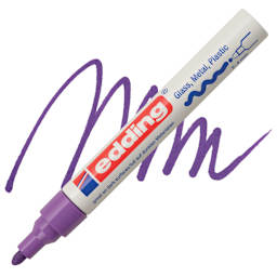 Edding Gloss Paint Marker - Violet, Round Nib, 2-4 mm, swatch and marker