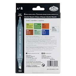 Royal & Langnickel Azure Dual Tip Markers - Set of 7, Trial Colors, back of the packaging