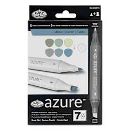 Royal & Langnickel Azure Dual Tip Markers - Set of 7, Stone Colors, front of the packaging