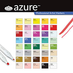 Royal & Langnickel Azure Dual Tip Markers - Set of 40, Assorted Colors, color chart