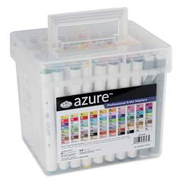 Royal & Langnickel Azure Dual Tip Markers - Set of 80, back of the carrying case