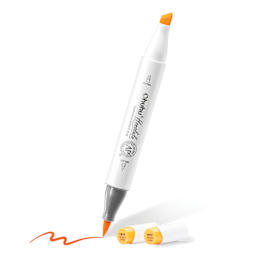 Ohuhu Honolulu Dual Tip Marker Set - Set of 48, Mid-Tone, brush and chisel tips